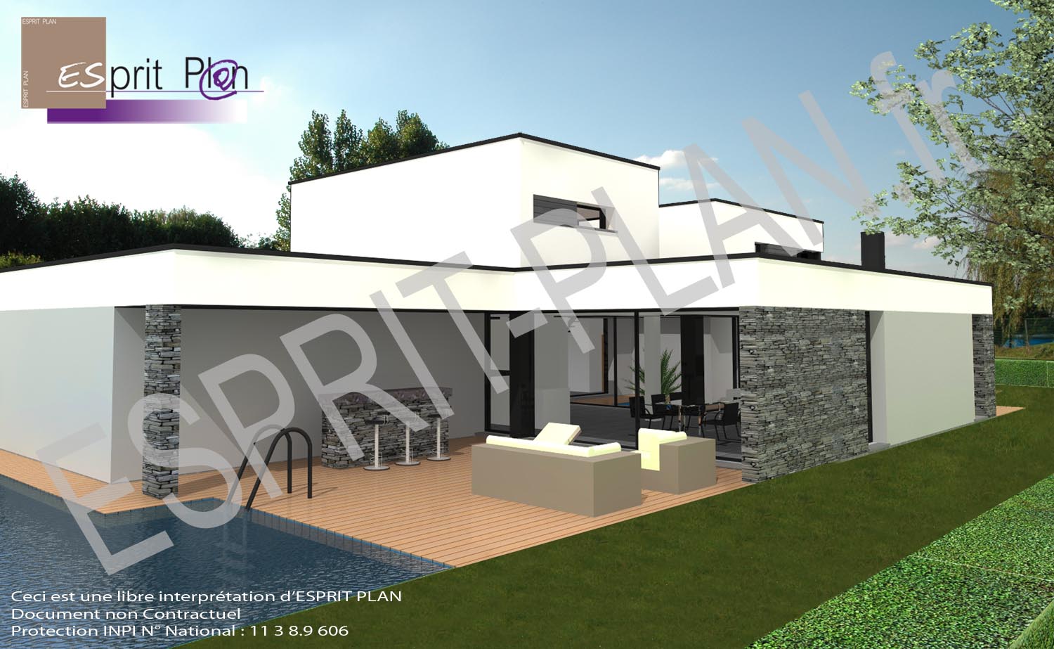 projet contemporain moderne permis de construire renovation piscine interieur exterieur